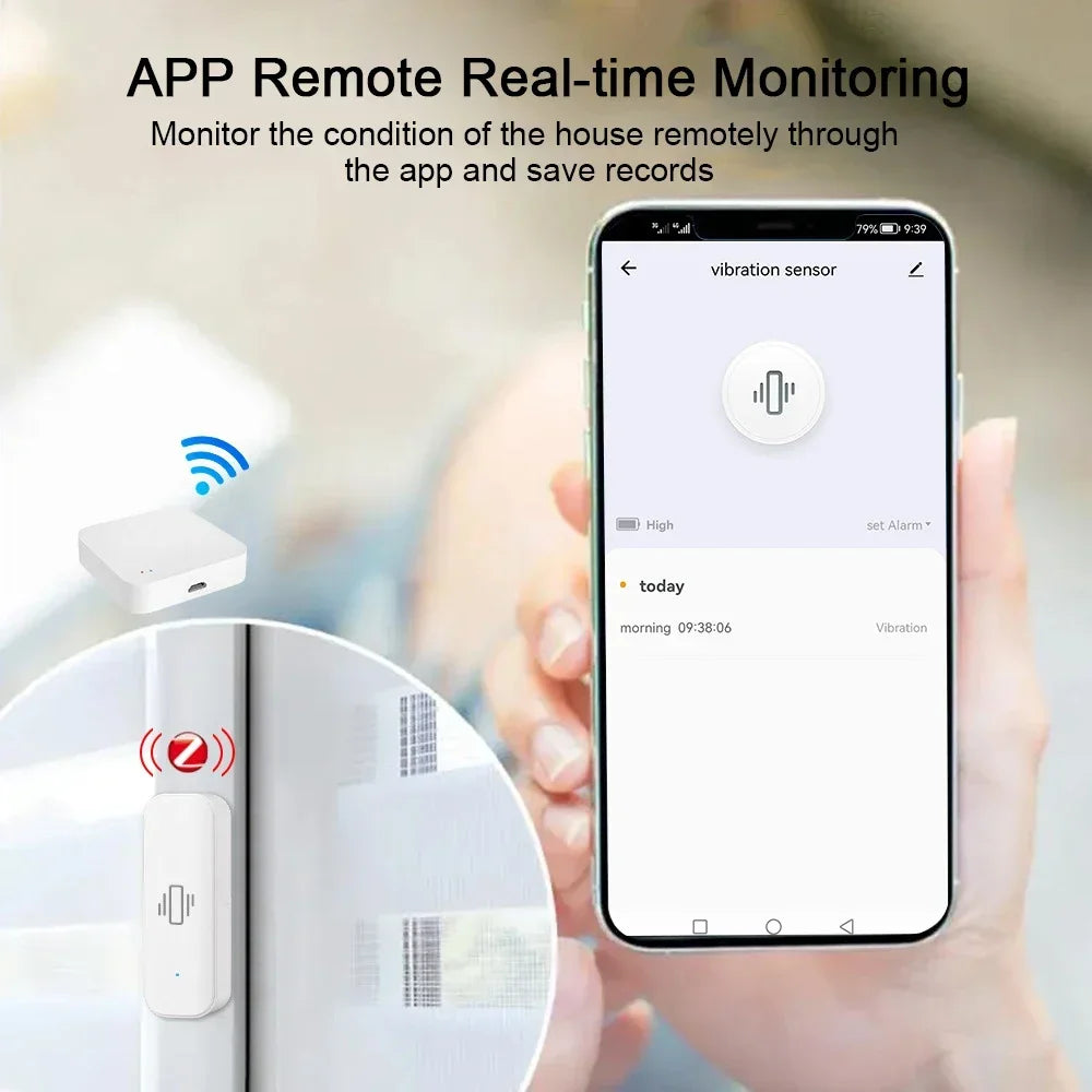 Tuya WiFi/Zigbee Smart Vibration Sensor Home