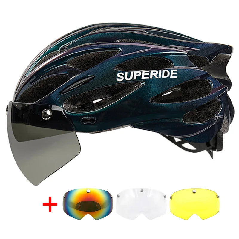 Ultalight Cycling Helmet with Magnetic Googles