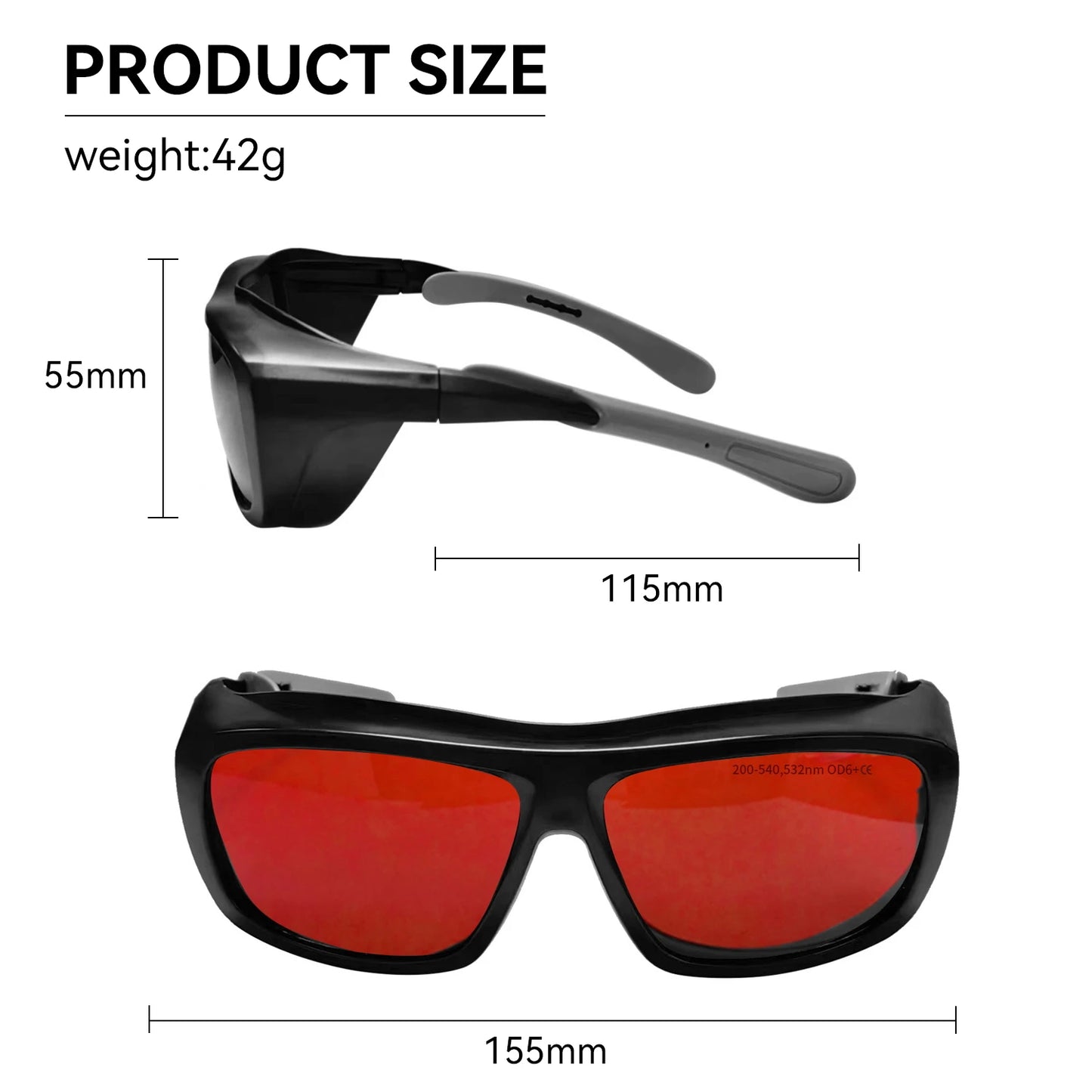 laser glasses 190-2000nm 10600nm OD6 CO2 Laser Protection goggles