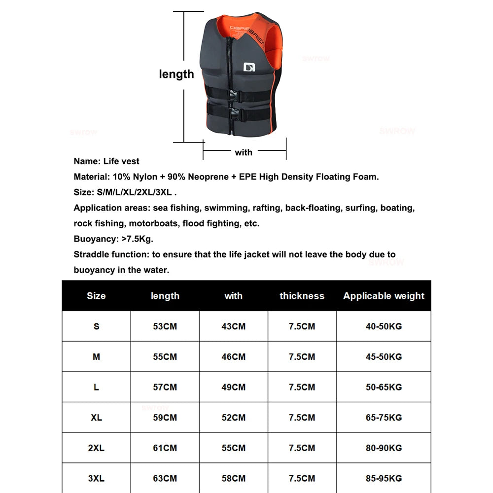 Life Jacket for Adults, Surf, Motorboats