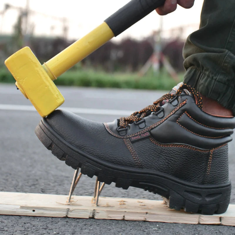 Wear-resisting Men Work Safety Boots Anti-smash