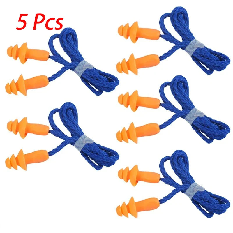 1/5/10 Pcs Silicone Corded Ear Plug Protector