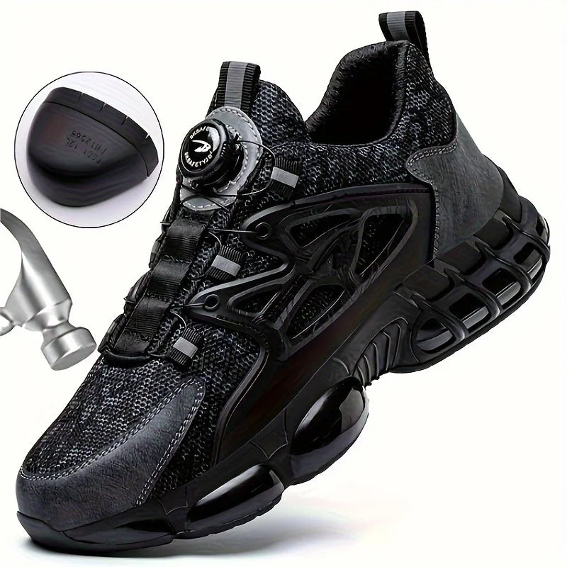 Rotating Button Safety Shoes Men Steel Toe