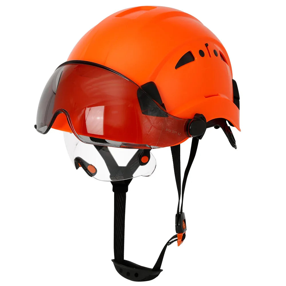 CE Construction Safety Helmets with Double Goggles ANSI  ABS
