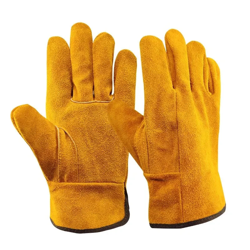 Men Work Gloves Soft Cowhide