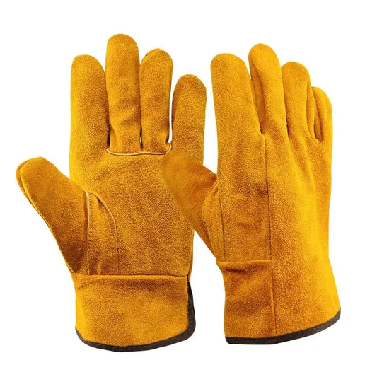 Men Work Gloves Soft Cowhide