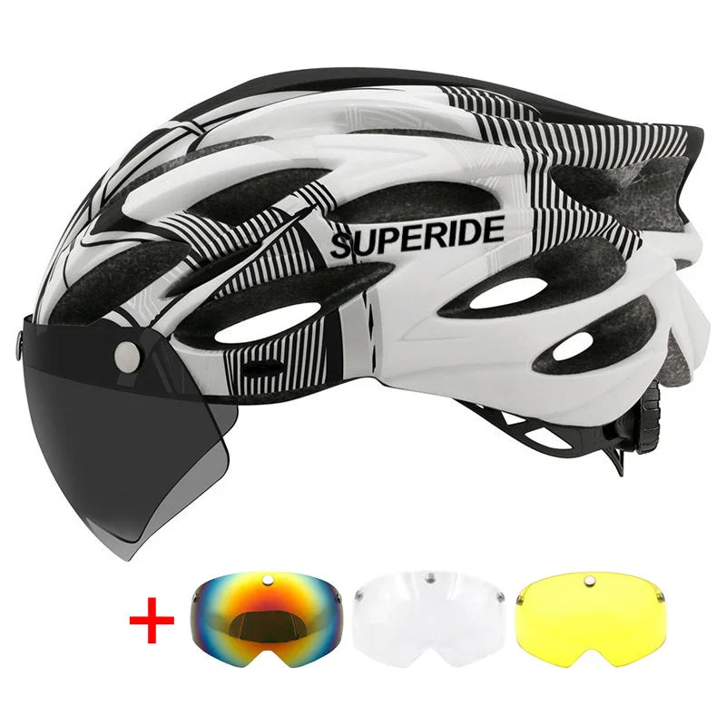 Ultalight Cycling Helmet with Magnetic Googles