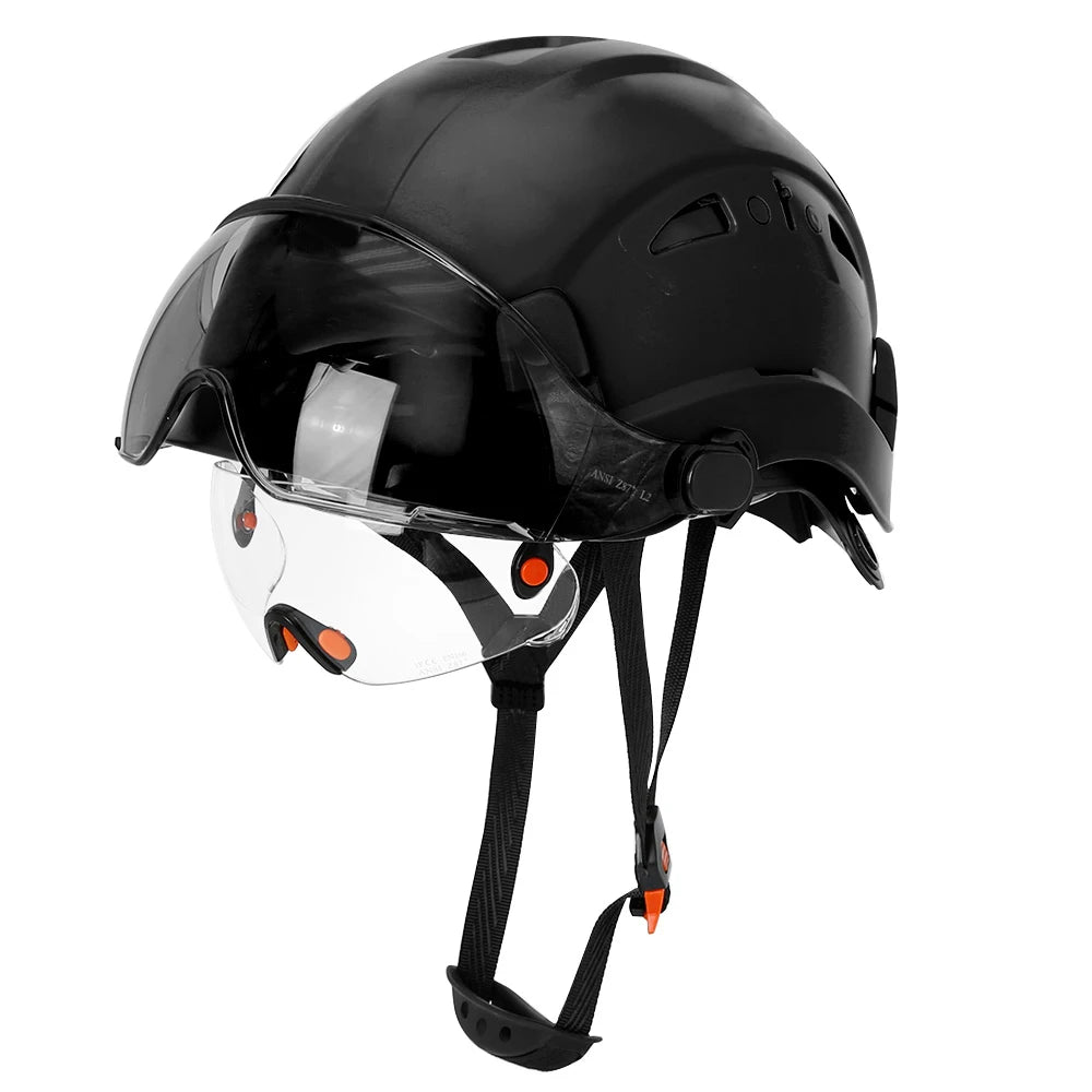CE Construction Safety Helmets with Double Goggles ANSI  ABS