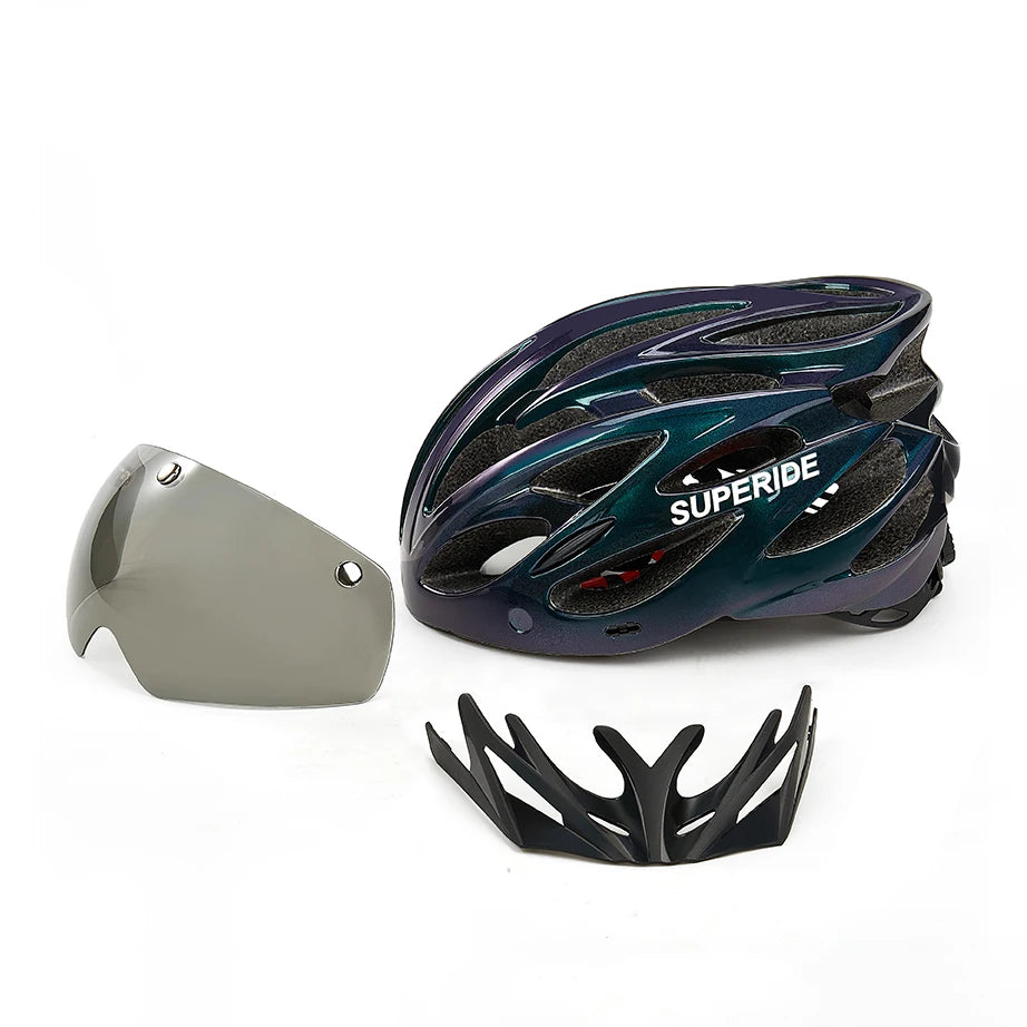 Ultalight Cycling Helmet with Magnetic Googles