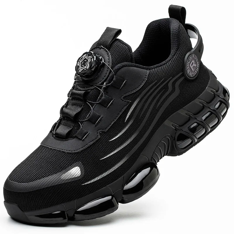 Rotating Button Work Sneaker Air Cushion Steel Toe Safety Boots