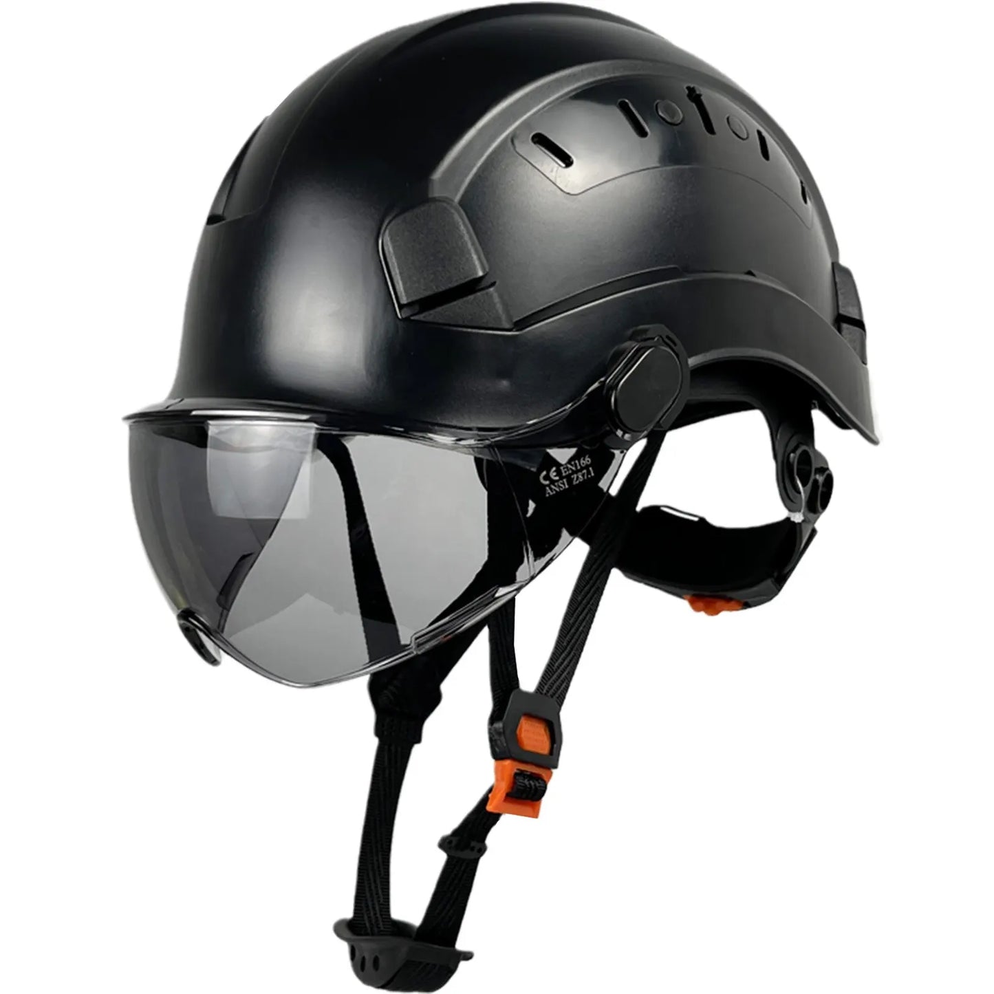CE Construction Safety Helmet With Goggles Visor ABS Hard