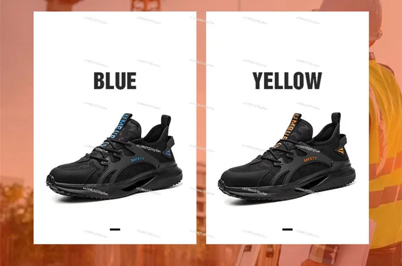 Summer safety shoes men work sneakers