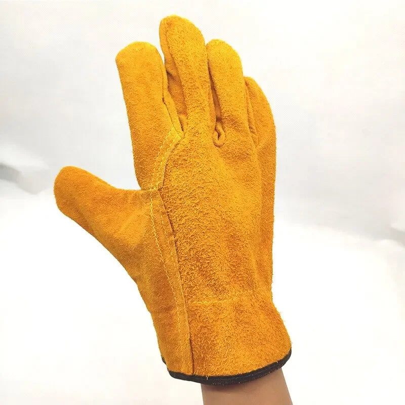 Men Work Gloves Soft Cowhide