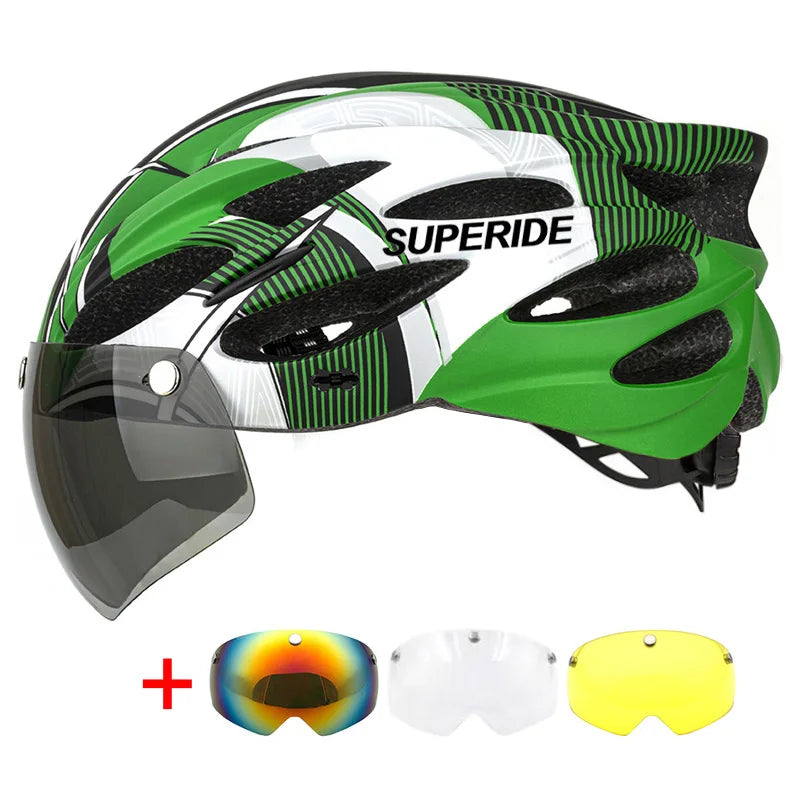 Ultalight Cycling Helmet with Magnetic Googles