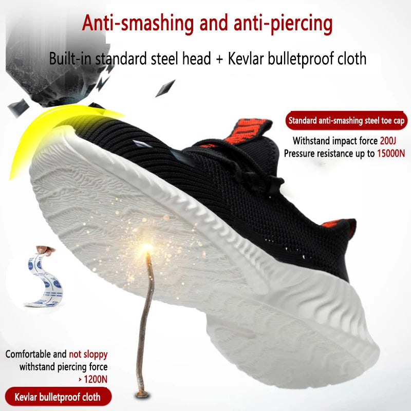 summer work shoes with protection breathable\