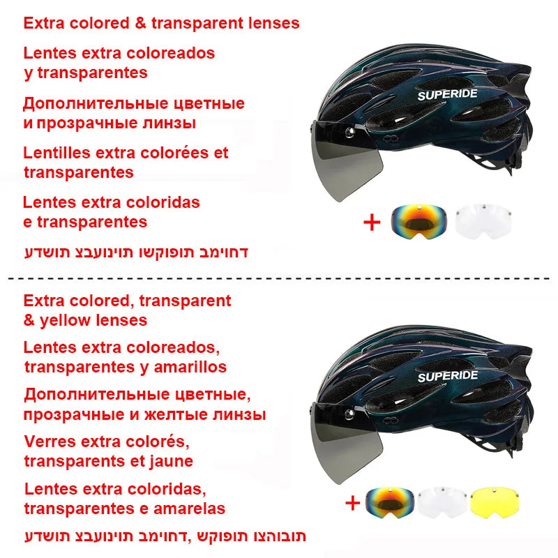 Ultalight Cycling Helmet with Magnetic Googles
