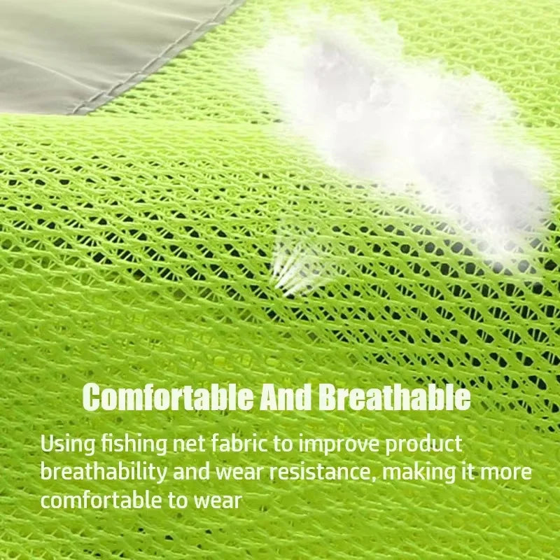 Summer Unisex Safety Vest with Pockets and Zipper Durable