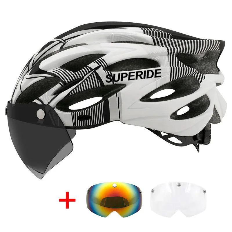 Ultalight Cycling Helmet with Magnetic Googles