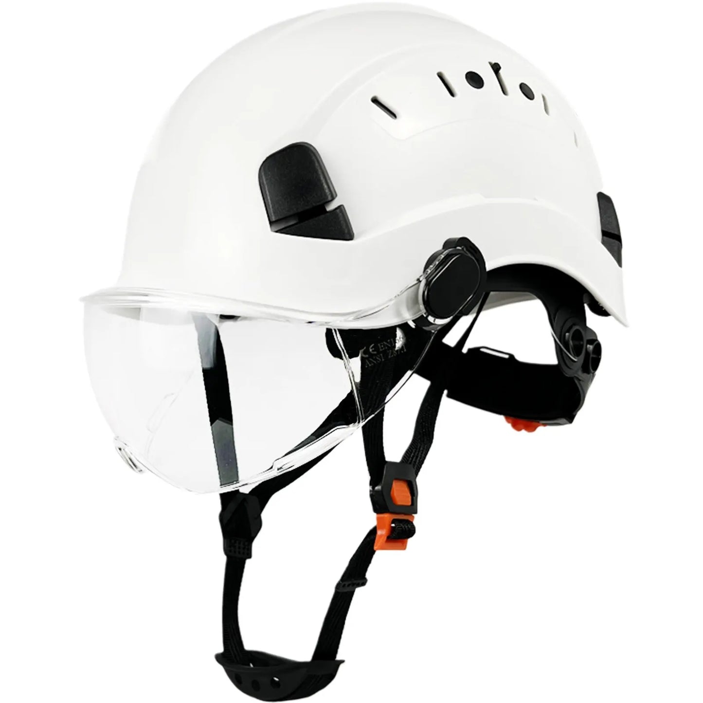 CE Construction Safety Helmet With Goggles Visor ABS Hard